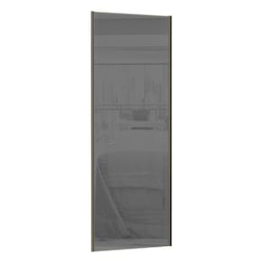 Porta 80cm Com Vidro Prata E Puxador Inox Com Kit Ferragem