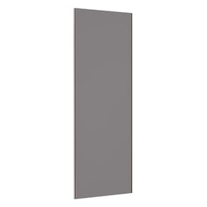 Porta De Correr 80cm Puxador Inox E Kit Ferragem Cinza Puro