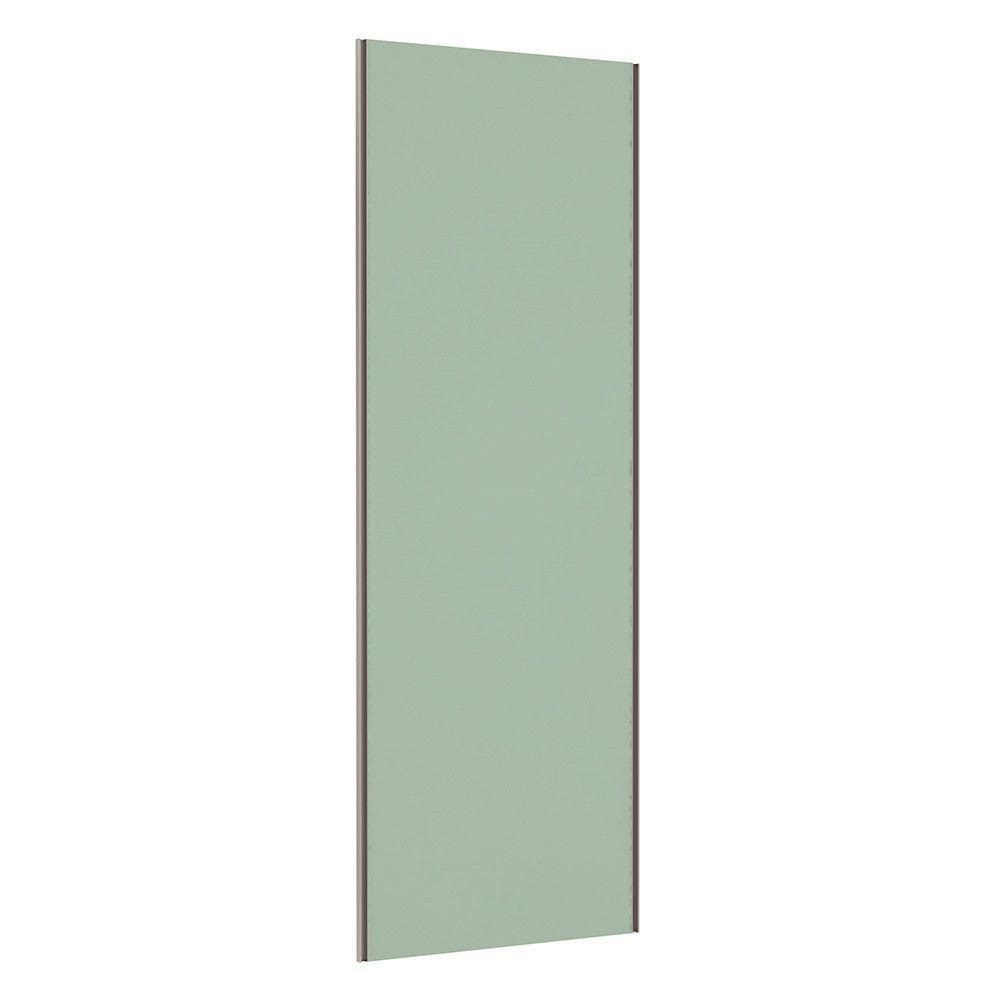 Porta De Correr 80cm Puxador Champagne E Kit Ferragem Verde