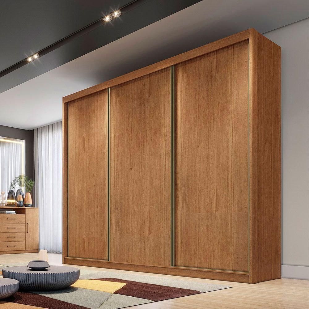 Guarda Roupa Kiev 3 Portas 6 Gavetas Clic Móveis Cumaru