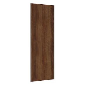 Porta 80cm Puxador Champagne E Kit Ferragem Nogueira Dourado