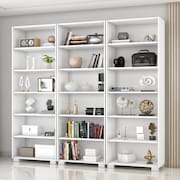 Kit 3 Estantes para Livros 5 Prateleiras 188cmx181,5cm Office Branco