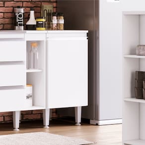 Balcão Simples 40 em Mdp Athena 40cm X 86cm X 54cm. Branco