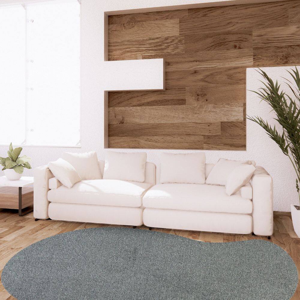 Tapete Formato Orgânico Volcano 200cm X 250cm Traverse Têxtil Preto