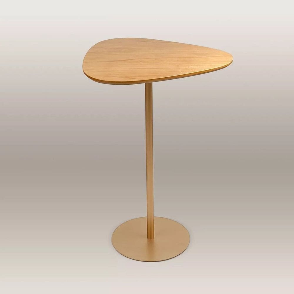 Mesa Lateral Orgânica Up Dourado 60 Cm Altura Cinamomo