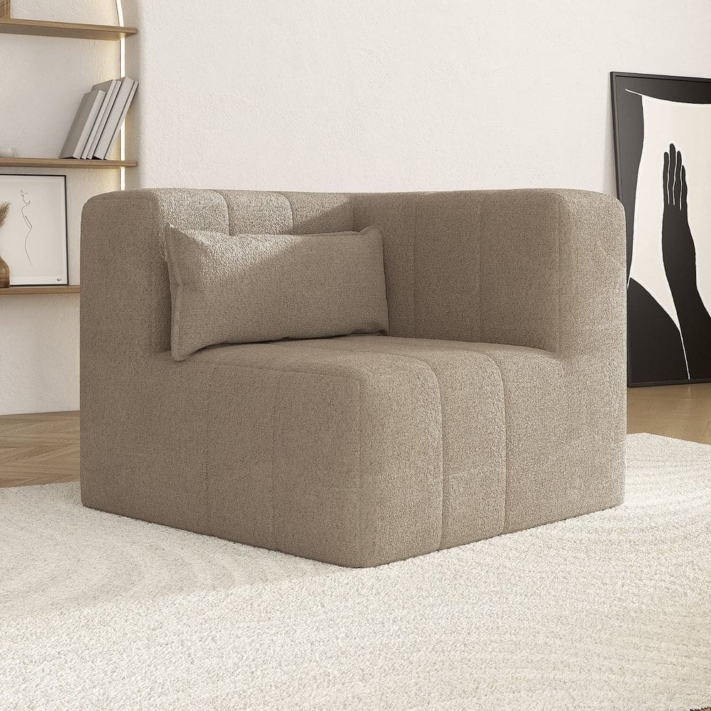 Sofá de Canto Modular de Espuma Easybox Cabecasa Madeiramadeira Taupe