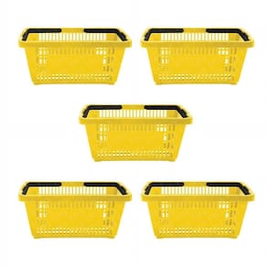 Kit - 5 Cestos Compras Plástica D100 Cód. 3000 Amarelo - Della Plast