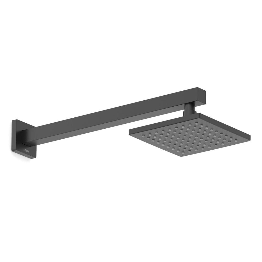 Chuveiro com Braço de Parede 15x15 Cm Flow Preto