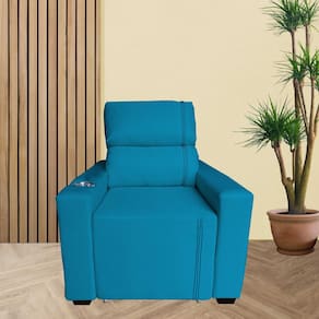 Poltrona Retratil e Reclinavel Com Porta Copo Maisa Turquesa