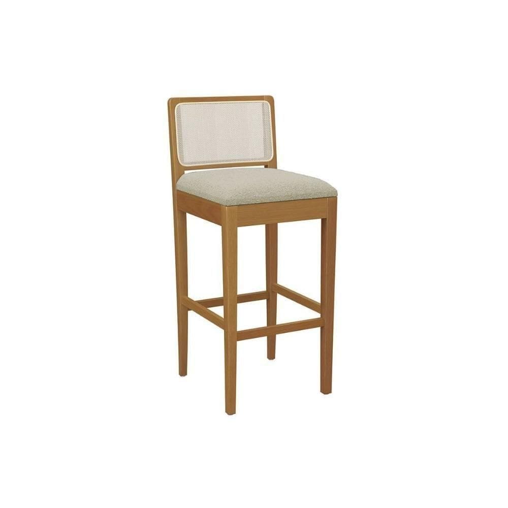 Banqueta Sala De Jantar Sara Madeira Maciça 1bmm001ca 1 Un Carvalho/linho Bege Tela Bege A058a - Kappesberg