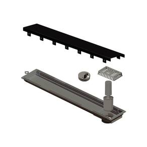 Ralo Linear Elleve Versatile 4254 50cm Saída Na Extremidade Com Tampa Black Matte
