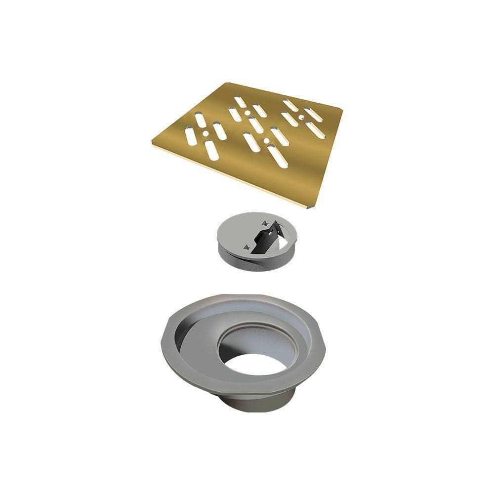 Grelha Para Ralo Linear Elleve Quadrada 4023 10x10 Gold