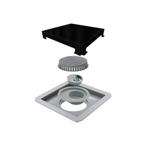 Ralo Linear Elleve Square 4243 15x15 Com Tampa Black Matte