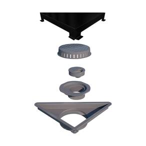 Ralo Linear Elleve Vertex Triangular 5212 16x16x22 Com Tampa Black Matte