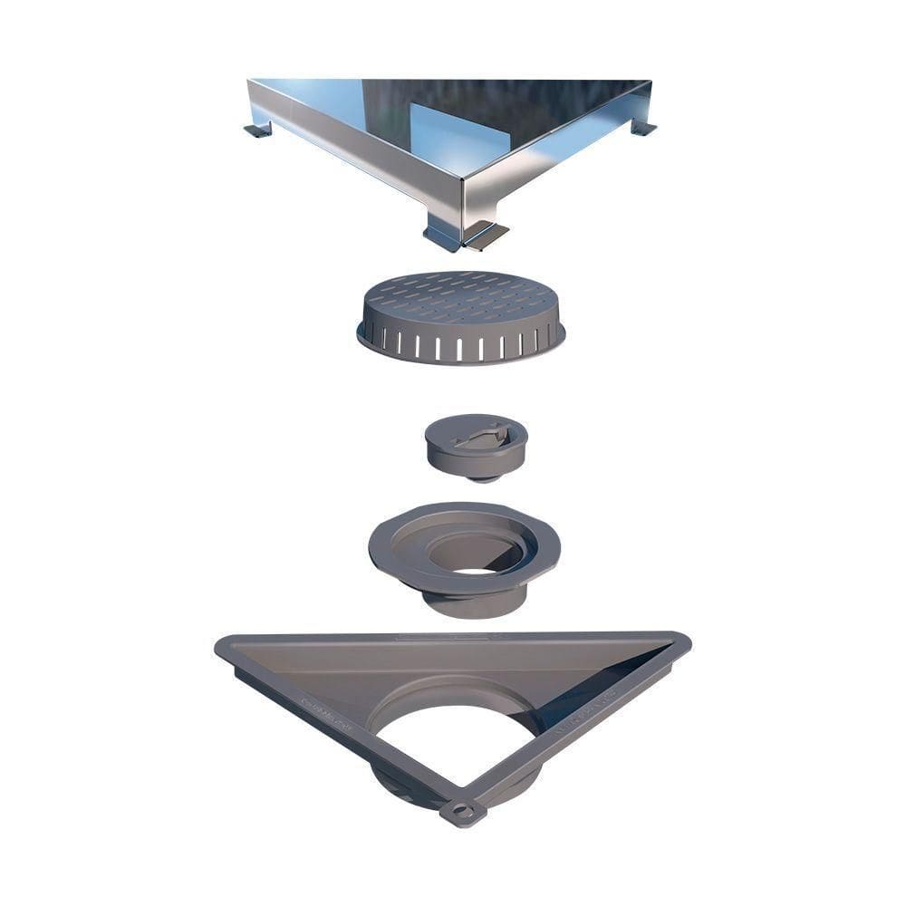 Ralo Linear Elleve Vertex Triangular 5209 16x16x22 Com Tampa Polida
