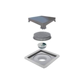 Ralo Linear Elleve Square 7342 10x10 Com Tampa Inox Inox 7342
