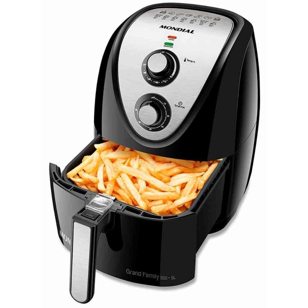 Fritadeira Sem Oleo Eletrica Mondial Air Fryer 1500w Preto 110v