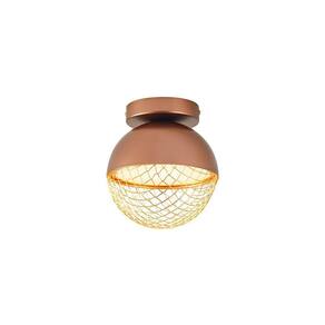 Plafon Nordecor Rezi 2930 18cm Led Bivolt Cobre - Dourado Brilho Cobre - Dourado 2930