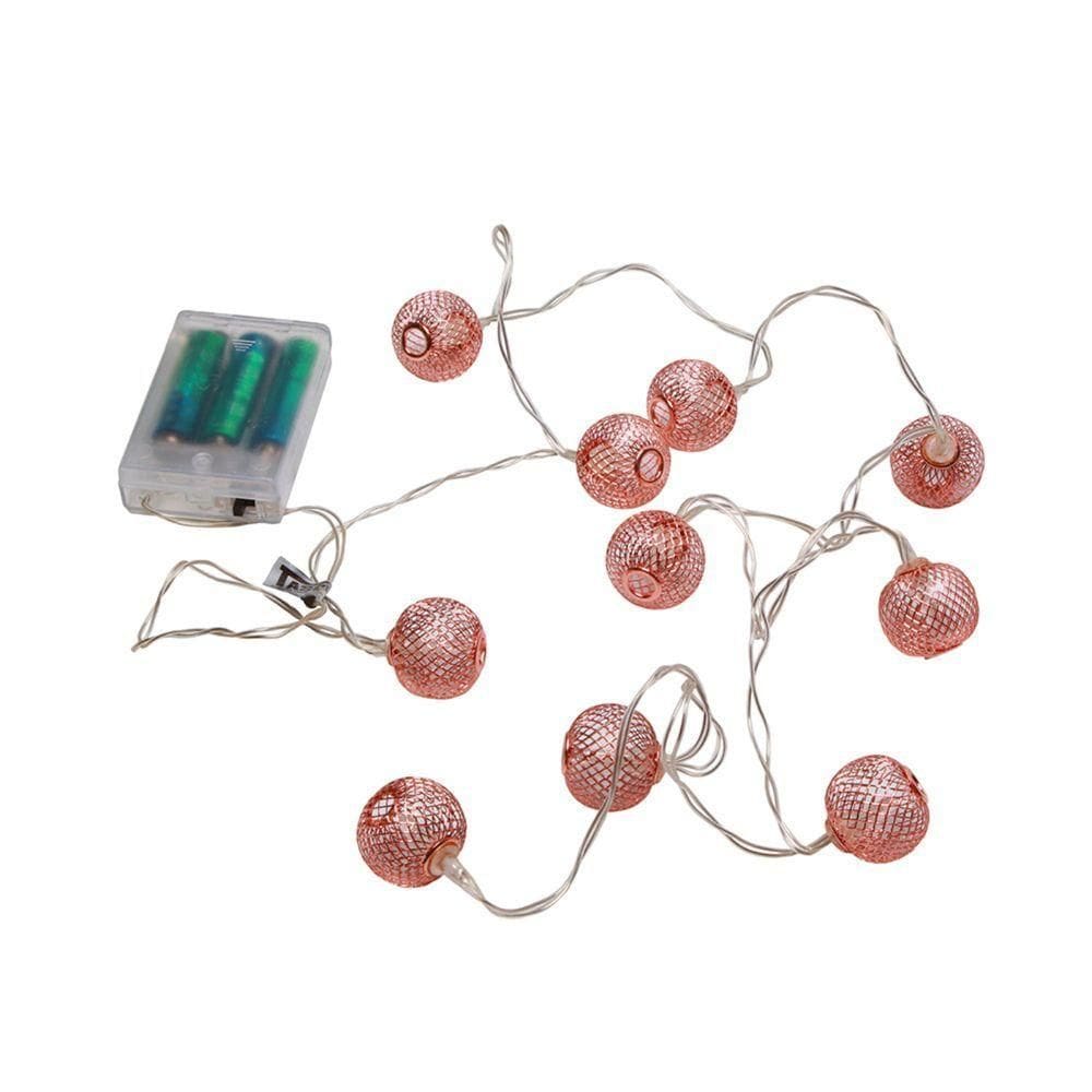 Kit 5 Cordões Luminoso Natalino 10 Leds Rose Gold Taschibra