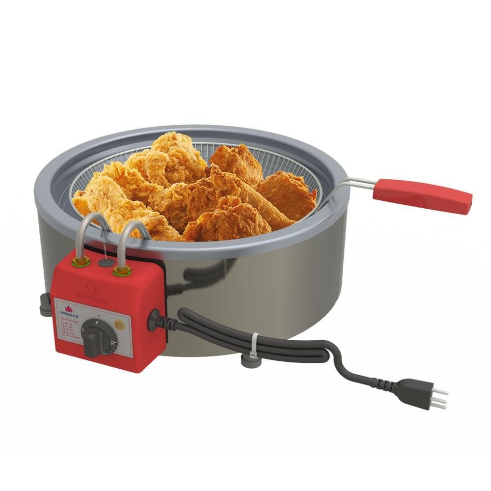 Tacho Fritador Elétrico 7 Litros Aço Inox Escovado 1 Cesto Médio 220v Analógico Pr-70 e - Progás