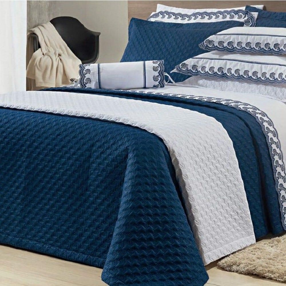 Jogo de Cama 200 fios 3 Peças Reale Azul 88x188cm