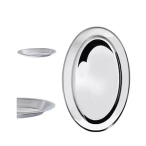 Travessa Bandeja Oval Funda em Aço Inox 26cm (Material Profissional e Resistente)