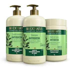 Kit Bio Extratus Jaborandi Antiqueda Shampoo Condicionador Máscara 1Litro/1Kg
