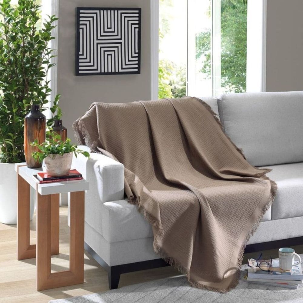 Manta Xale de Sofá Marrocos Dohler 120 cm x 150 cm Algodão