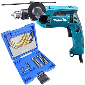 Furadeira de Impacto 1/2 POL 760W MAKITA e Estojo 41 Peças Brocas e Pontas EVALD