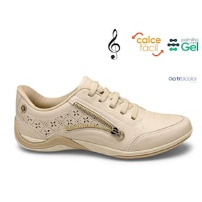 Tênis Kolosh Casual Calce Fácil Cano Baixo Com Ziper Lateral Tendência C3667- Feminino