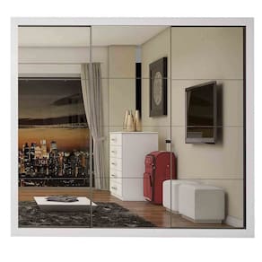Guarda Roupa Bahia Todo Espelhado com 3 Portas Correr Branco
