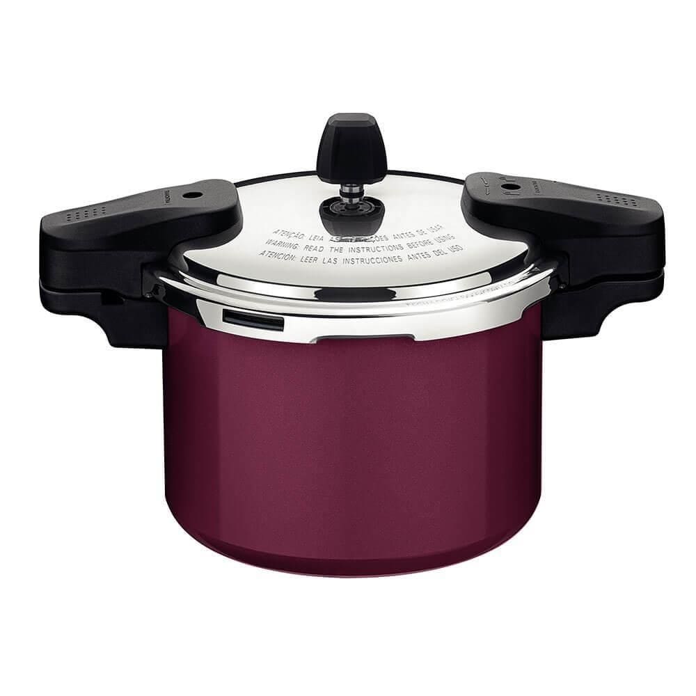Panela de Pressão Tramontina Torino Alumínio com Revest. Cerâmico Vermelho Framboesa 20 cm 4,5 L