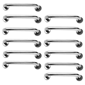 Alça de Apoio Inox Barra 30cm Kit 12 Unidades Acessibilidade Idoso Gestante Cadeirante Criança Banheiro Box Segurança Suporte Anti Queda