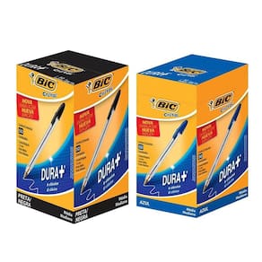 Kit Caixa de Caneta Esferográfica Cristal 1.0mm 100 Unidades Azul e Preto - Bic