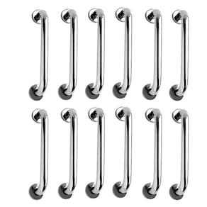 Alça de Apoio Inox 30cm Barra Kit 12 Unidades Idoso Acessibilidade Banheiro Box Segurança Cadeirante Suporte Anti Queda
