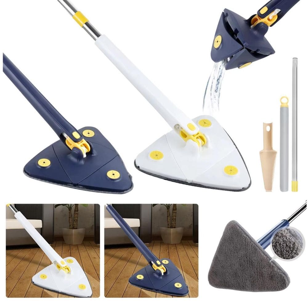 Mop Giratório 360º Triangular Com 2 Refil Azul