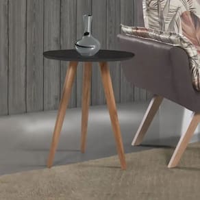 Mesa Lateral de Canto Pé Palito 50 Cm Preto