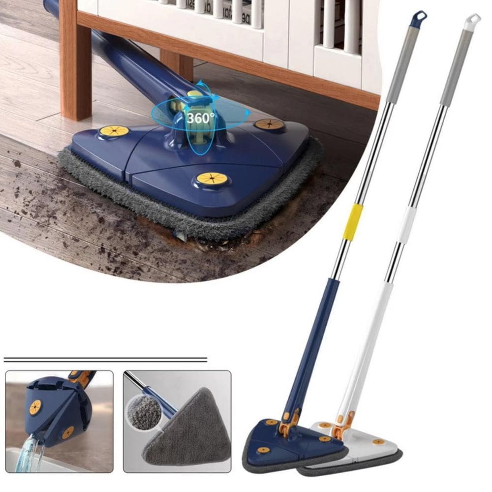 Mop Giratório 360º Triangular Com 2 Refil Azul
