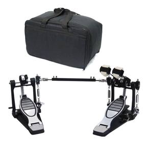 Pedal Batedor Duplo Para Bumbo Bateria,Corrente Dupla,C/ Bag