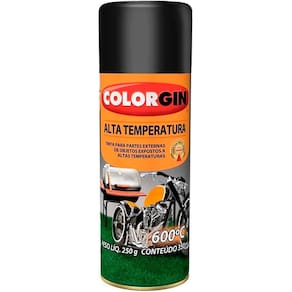 Spray Preto Alta Temperatura Colorgin Resistente Duravel