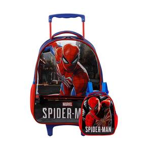 Kit Escolar Spider Man Mochila De Rodas M + Lancheira
