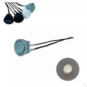 Interruptor Gota Redondo Simples Cinza 2 Pinos Com Cabo 10Cm