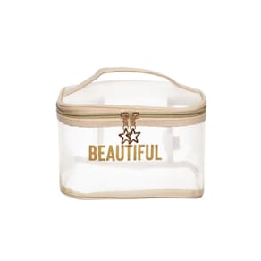 Necessaire Qualis Transparente Grande Ns2310 - Branco