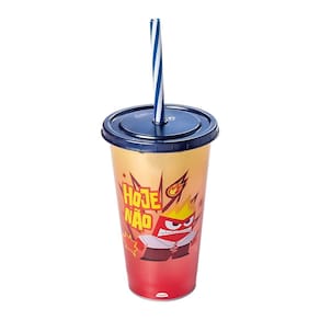 Copo Refri Divertidamente 500 Ml Com Canudo Raiva