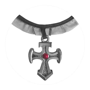 Colar Gótico Cruz Vampiro Bruxa Fantasia Halloween