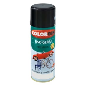 Spray Preto Brilhante Colorgin Brilho Intenso Alta Cobertura