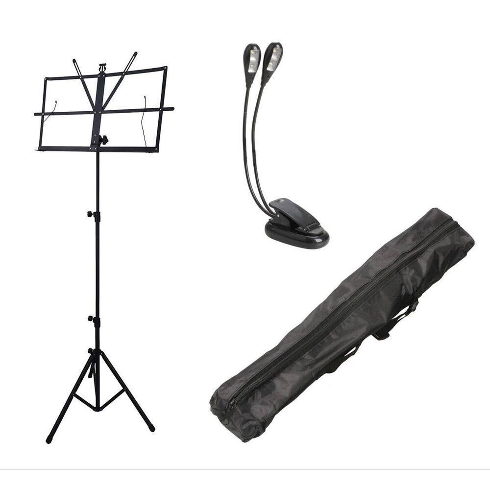 Pedestal Suporte Estante Partitura C/Bag,Luminária 4 Leds