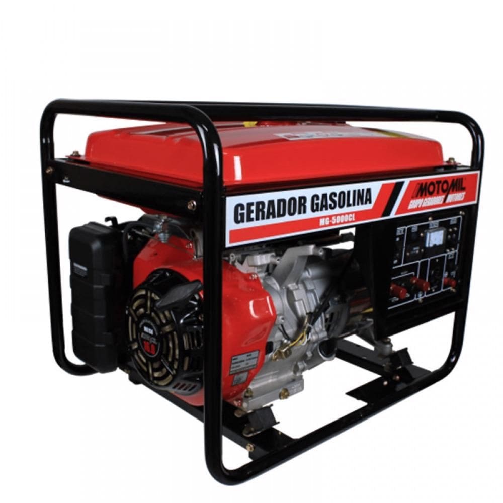 Gerador á Gasolina 5000W - 4 Tempos - Monofásico - 127/220V - MG-5000CL - Motomil