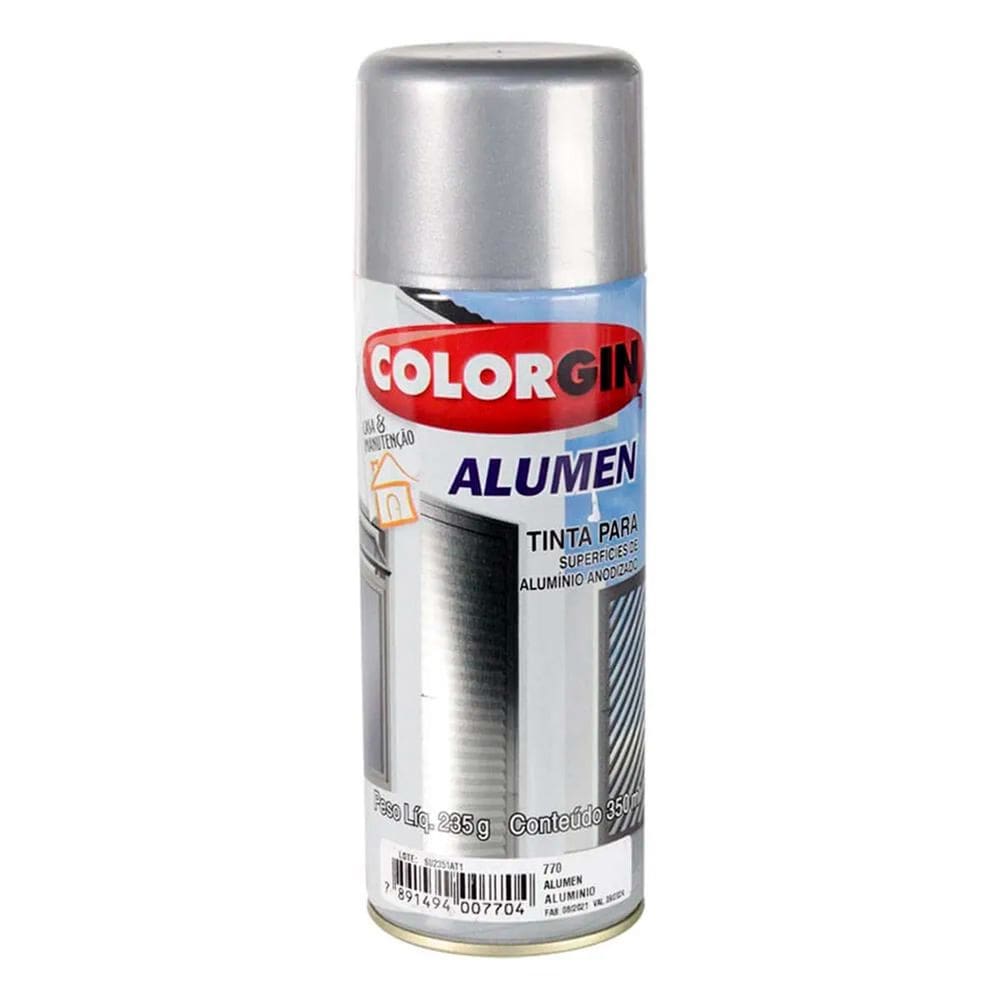 Spray Aluminio Alumen Colorgin Acabamento Metalico Brilhante