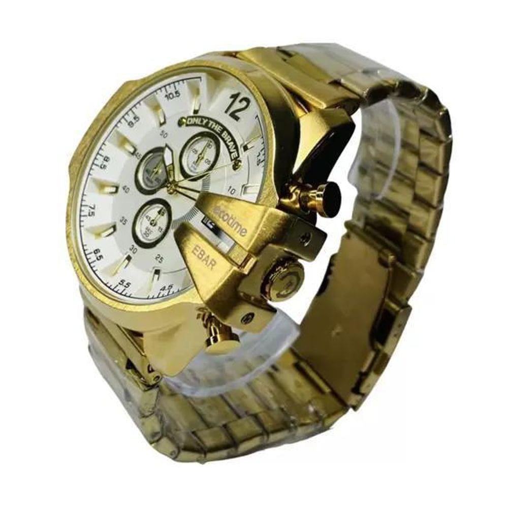 Relogio Masculino Disel 10 Bar Eco Gold Confira